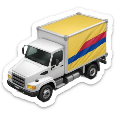 camion de envio con la bandera de colombia sticker