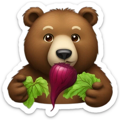 bear eating beet sticker