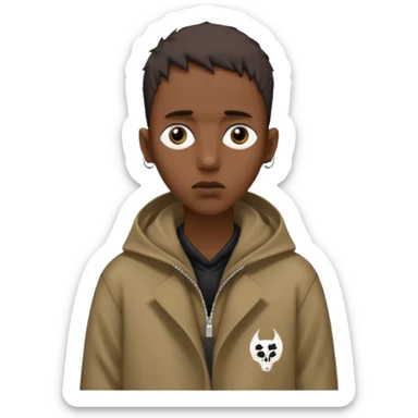 Absolutely emaciated Somali wearing trapstar coat sticker