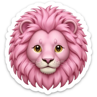 Pastel pink lion  sticker