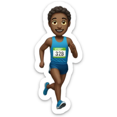 Marathon runner sticker