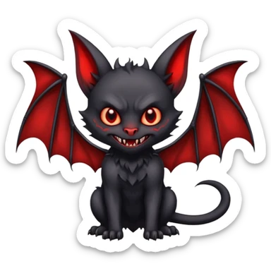 Cute cool edgy wholesome vampiric bat-demon-feline-hybrid-creature, full body sticker