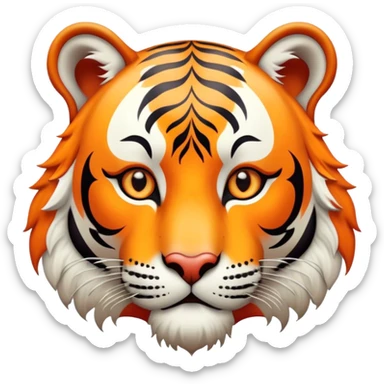 Vintage circus tiger with filigree sticker