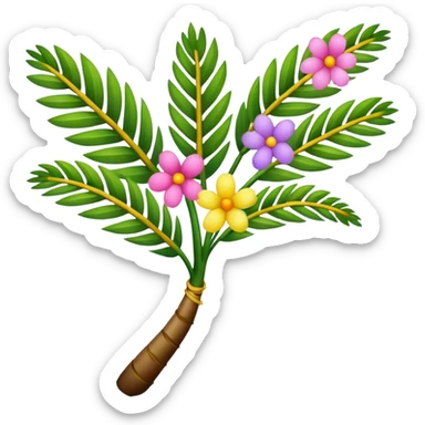 Easter palm branch decorated with flowers sticker