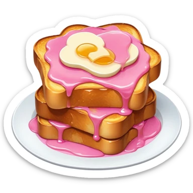pink french toast with maple syrup sticker