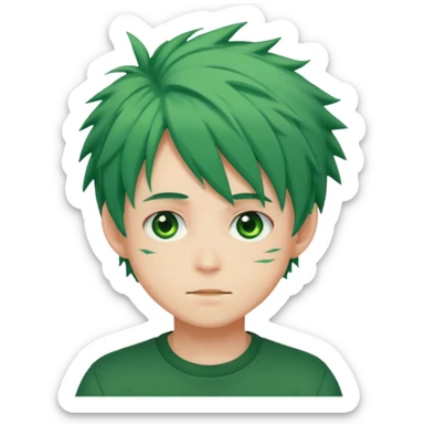 deku : boy anmie green hair green eyes sticker