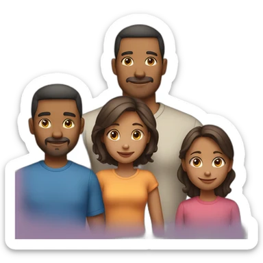 Family of 4 people. 40-year-old father. 38-year-old mother. 9-year-old son and 4-year-old daughter. sticker