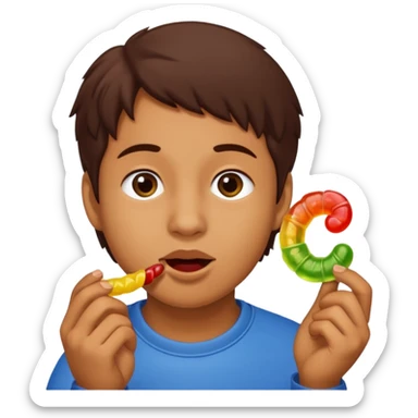 Rio da young og eating gummy worms sticker