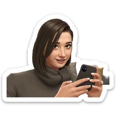 smiling girl with jewelry indoors sticker