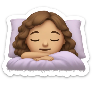 Girl with brown hair sleeping sticker