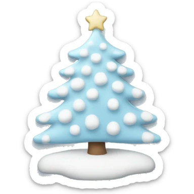 pastel blue and white christmas tree sticker