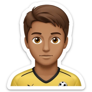 Brown hair give soccer player sticker