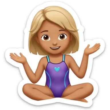 child at the beach summer sticker