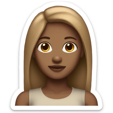 Light brown skin girl with light brown straight hair sticker