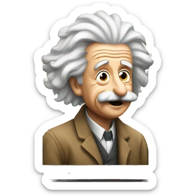 Albert Einstein looks out the window sticker