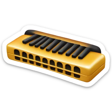 Harmonica with music notes sticker