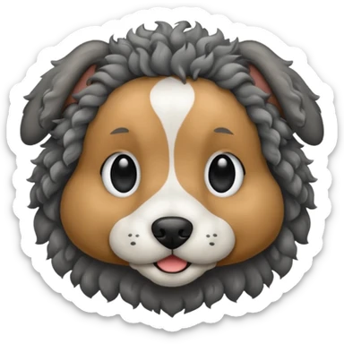 Grey and black curly haired dog sticker