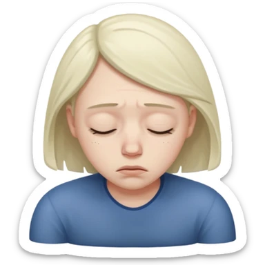 Super exhausted depressed sticker