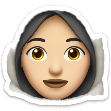 russian woman wearing fluffy soft looking balaclava sticker