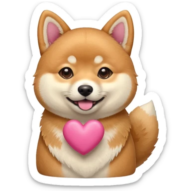 Shiba Jasper pink heart sticker