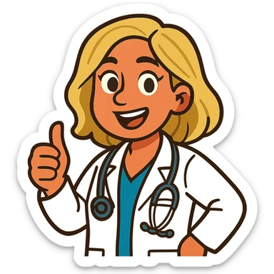 Latina doctor with light blonde hair, detailed and expressive sticker