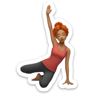 red hair girl yoga pose stretch sticker