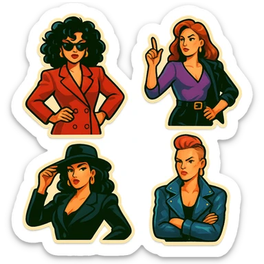 lesbian sticker pack - women who made it for women who love women - bossy dominative style, playful mood sticker