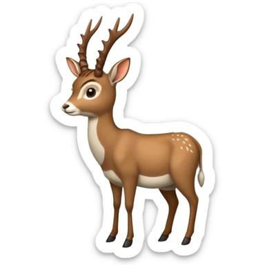 Een slede wordt getrokken door een eland in een noors dennenbos sticker