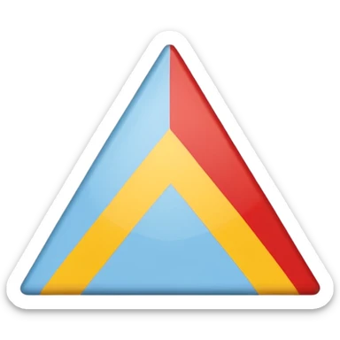 A horizontal flag with a light blue top (2/3 height), a white stripe (1/6), and a red stripe (1/6). three yellow stars in a downward triangle in the top-left corner. sticker