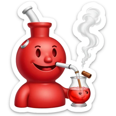 Kool-Aid Man character smoking a bong sticker