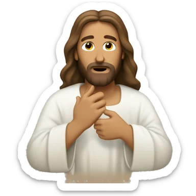 jesus hand cupping ear sticker