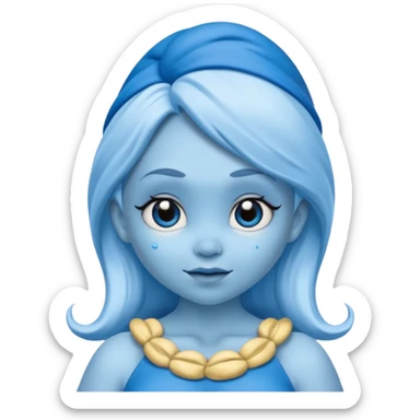 blue skinned Smurfette sticker
