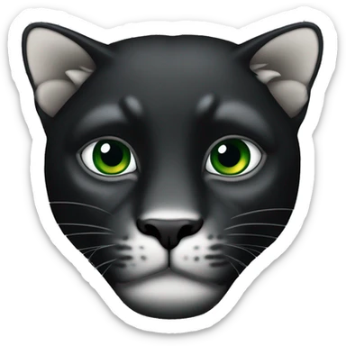 Animal pantera negra con ojos verdes enfadada sticker