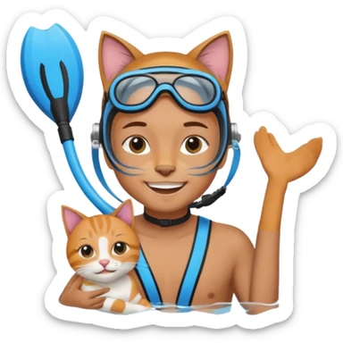 Kai Cenat holding a cat wearing a snorkel sticker