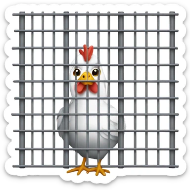 Chicken in a jail sticker