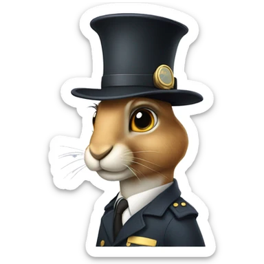 Helper Hare dressed as an inspector sticker