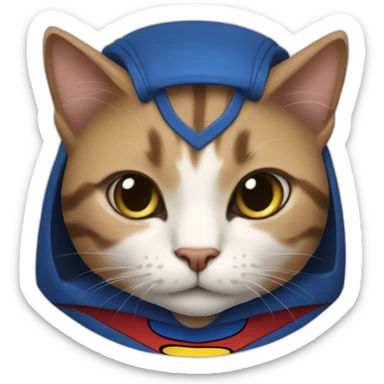 cat in a superman costume sticker