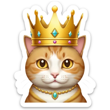 Cat wearing a crown sticker