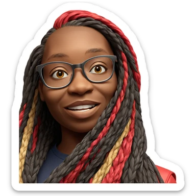 confident boy with glasses sticker