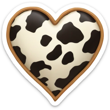 Cow print heart  sticker