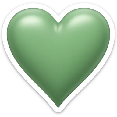 sage green heart sticker