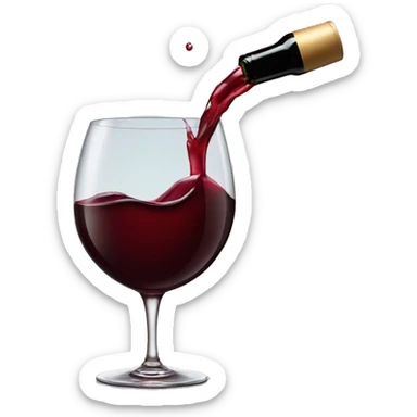 Red wine spilling sticker