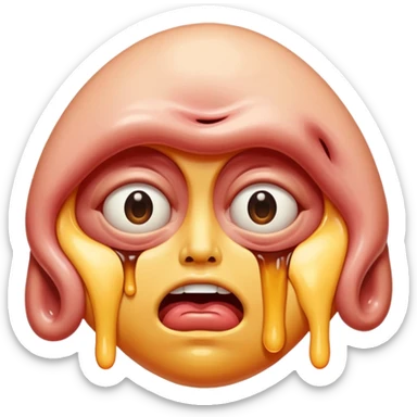 Crazy face melting sticker