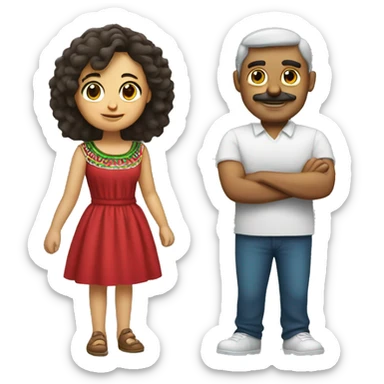 An italian man and Mexican girlgirl sticker