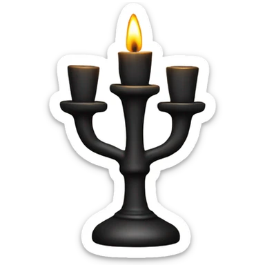 black seven-branched candlestick, symbol sticker