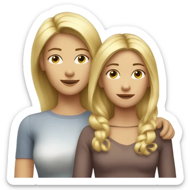 Blond mother with blond 16 years old daughter  sticker