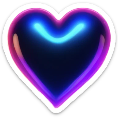 Neon glass cobalt heart  sticker