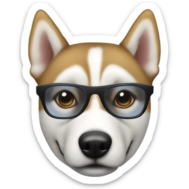 Un perro de raza husky con gafas  sticker