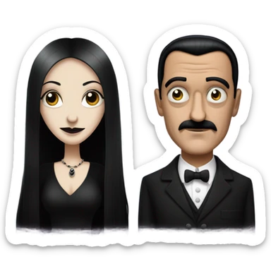 morticia and gomez addams sticker
