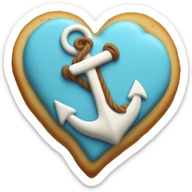 cookie heart with anchor sticker
